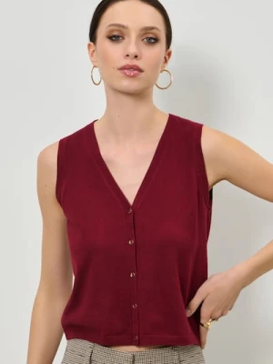 Sinsay - Kamizelka z wiskozą - bordowy