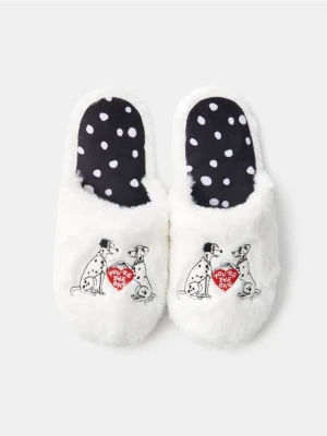 Sinsay - Kapcie z futerkiem 101 Dalmatians - biały