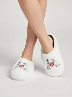 Sinsay - Kapcie z futerkiem 101 Dalmatians - biały