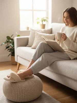 Sinsay - Kapcie z futerkiem - pomarańczowy