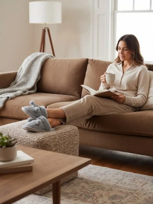 Sinsay - Kapcie z futerkiem - szary