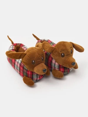 Sinsay - Kapcie z motywem psa - brązowy