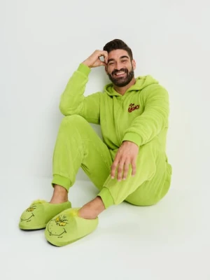 Sinsay - Kapcie z motywem świątecznym Grinch - zielony