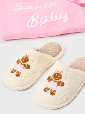 Sinsay - Kapcie z motywem świątecznym - kremowy