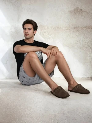 Sinsay - Kapcie z prążkowanym wykńczeniem - brązowy