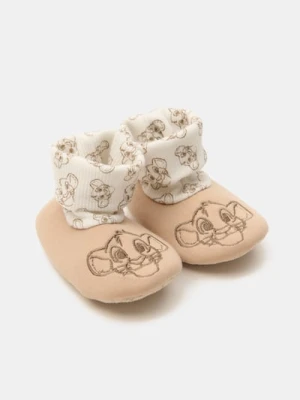 Sinsay - Kapcie za kostkę z haftem Lion King - beżowy