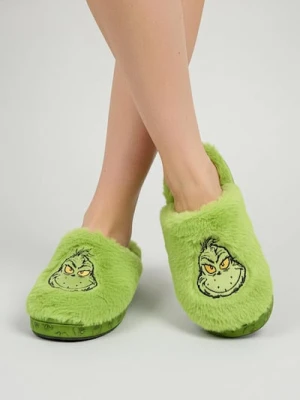 Sinsay - Kapcie ze sztucznym futerkiem Grinch - zielony