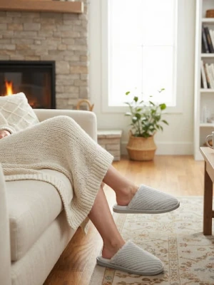 Sinsay - Kapcie ze sztucznym futerkiem - szary