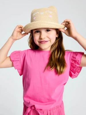 Sinsay - Kapelusz z ozdobną taśmą i dekoracyjnym haftem - beżowy