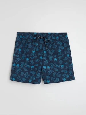 Sinsay - Kąpielówki z nadrukiem - granatowy