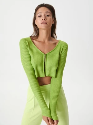 Sinsay - Kardigan krótki - zielony