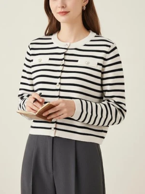 Sinsay - Kardigan w paski - czarny