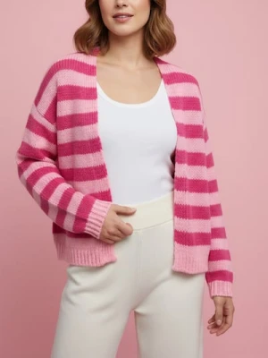 Sinsay - Kardigan w paski - różowy
