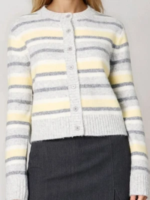 Sinsay - Kardigan w paski - szary