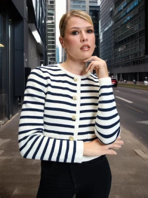 Sinsay - Kardigan w paski - wielobarwny