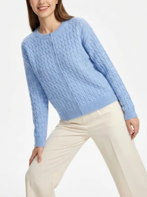 Sinsay - Kardigan z dekoracyjnym splotem - niebieski