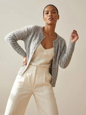 Sinsay - Kardigan z dekoracyjnym splotem - szary