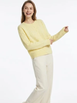 Sinsay - Kardigan z dekoracyjnym splotem - żółty