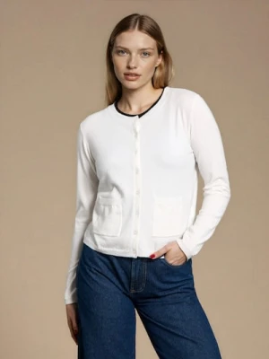 Sinsay - Kardigan z domieszką wełny i wiskozy - biały