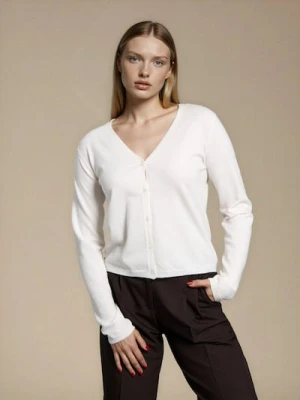 Sinsay - Kardigan z domieszką wełny i wiskozy - biały