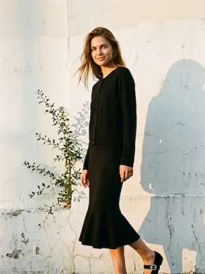 Sinsay - Kardigan z domieszką wełny i wiskozy - czarny