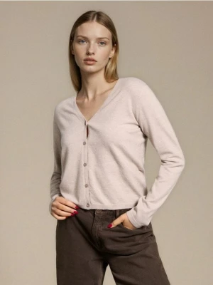 Sinsay - Kardigan z domieszką wełny i wiskozy - kremowy