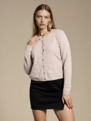 Sinsay - Kardigan z domieszką wełny i wiskozy - kremowy