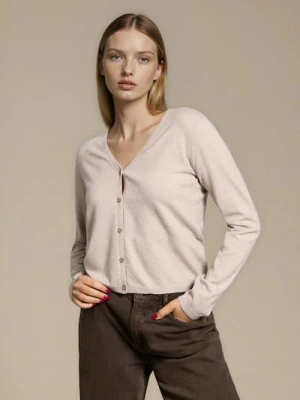 Sinsay - Kardigan z domieszką wełny i wiskozy - kremowy