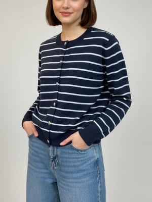 Sinsay - Kardigan z guzikami w paski - granatowy