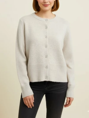 Sinsay - Kardigan z guzikami z domieszką wełny - beżowy