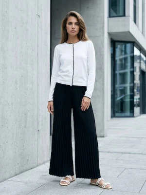 Sinsay - Kardigan z kontrastową lamówką i wiskozą - biały