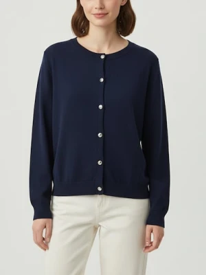 Sinsay - Kardigan z ozdobnymi guzikami - granatowy