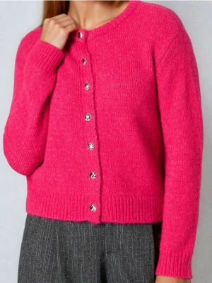 Sinsay - Kardigan z ozdobnymi guzikami z domieszką wełny - różowy