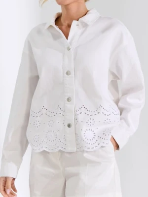 Sinsay - Katana jeansowa z ażurowym dołem - biały