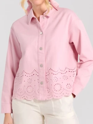 Sinsay - Katana jeansowa z ażurowym dołem - różowy