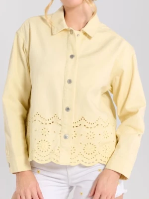 Sinsay - Katana jeansowa z ażurowym dołem - żółty