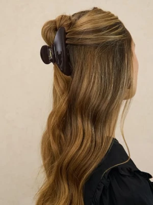 Sinsay - Klamra do włosów z błyszczącym wykończeniem - brązowy
