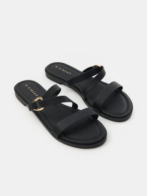 Sinsay - Klapki na płaskiej podeszwie - czarny