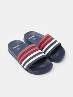 Sinsay - Klapki w paski - granatowy