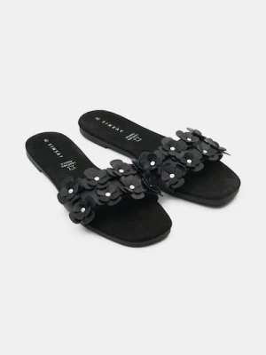 Sinsay - Klapki z aplikacjami 3D - czarny