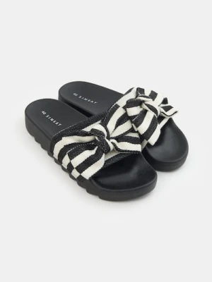 Sinsay - Klapki z dużą kokardą w paski - wielobarwny