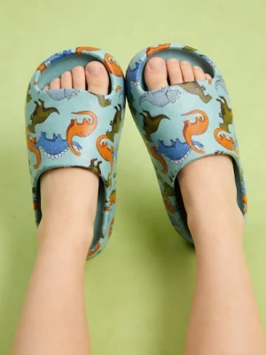 Sinsay - Klapki z motywem dinozaurów - turkusowy