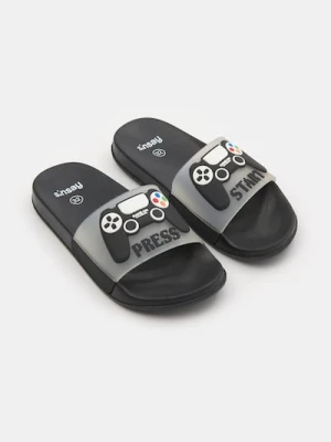 Sinsay - Klapki z motywem gamingowym - czarny