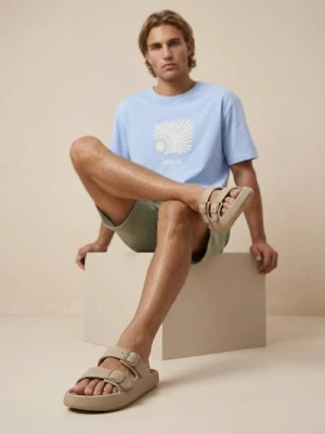 Sinsay - Klapki z paskami i sprzączkami - beżowy