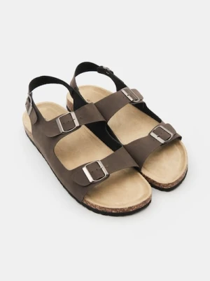 Sinsay - Klapki z regulowanymi paskami - brązowy