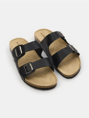 Sinsay - Klapki z regulowanymi paskami - czarny