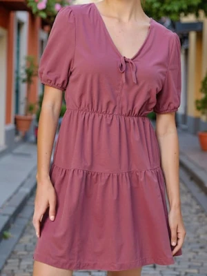 Sinsay - Klasyczna sukienka mini babydoll z wiskozą - różowy