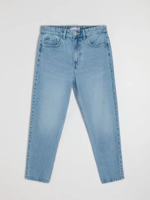 Sinsay - Klasyczne jeansy mom fit - niebieski