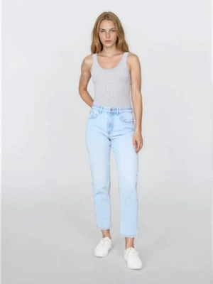 Sinsay - Klasyczne jeansy mom fit - niebieski