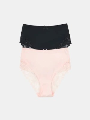 Sinsay - Klasyczne majtki z wysokim stanem 2 pack - wielobarwny